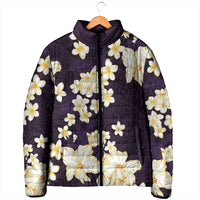 Hawaii Hibiscus Plumeria Purple Padded Jacket Polynesian Pattern LT01 - Polynesian Pride