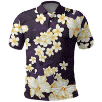 Hawaii Hibiscus Plumeria Purple Polo Shirt Polynesian Pattern LT01 Purple - Polynesian Pride