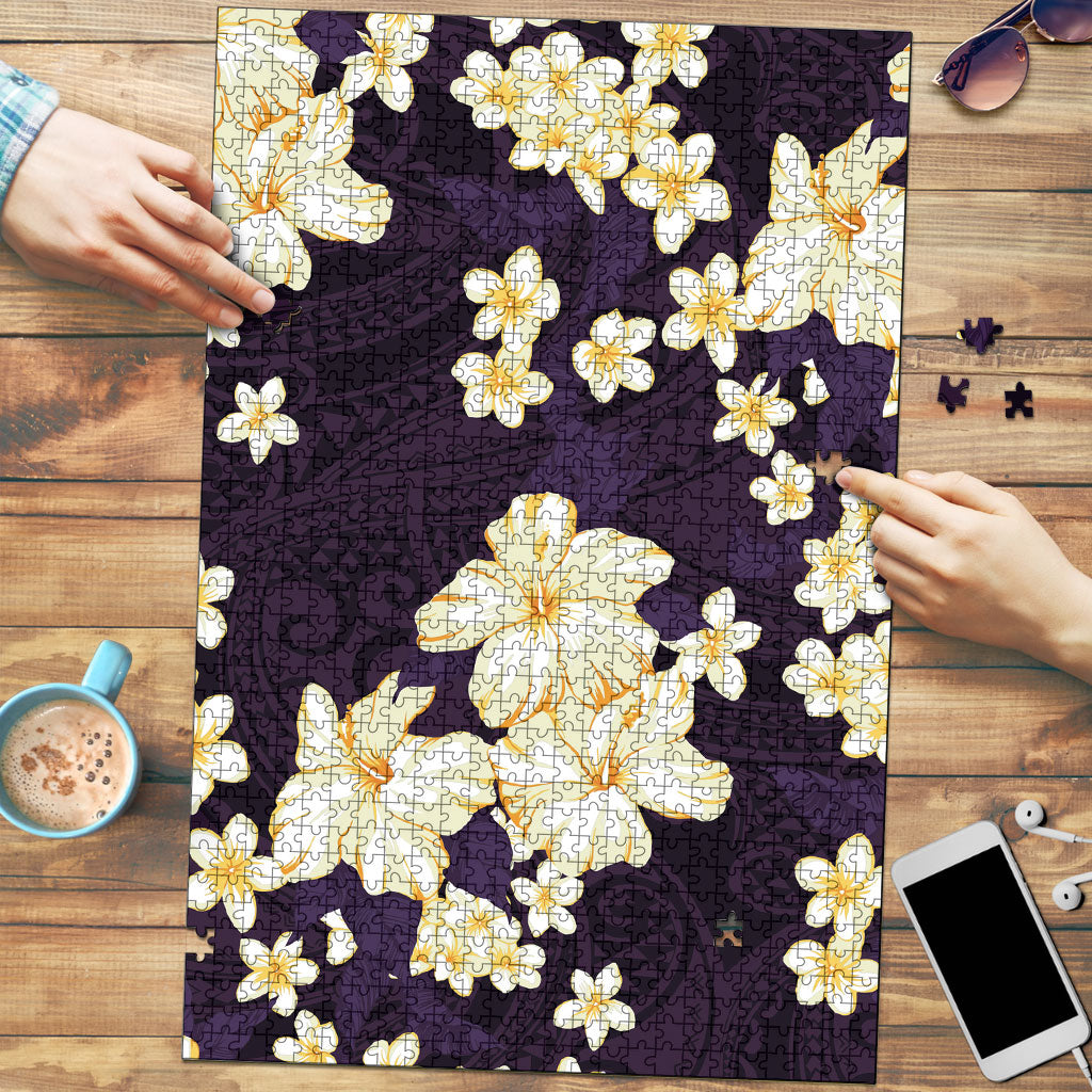 Hawaii Hibiscus Plumeria Purple Puzzle Polynesian Pattern LT01 Purple - Polynesian Pride