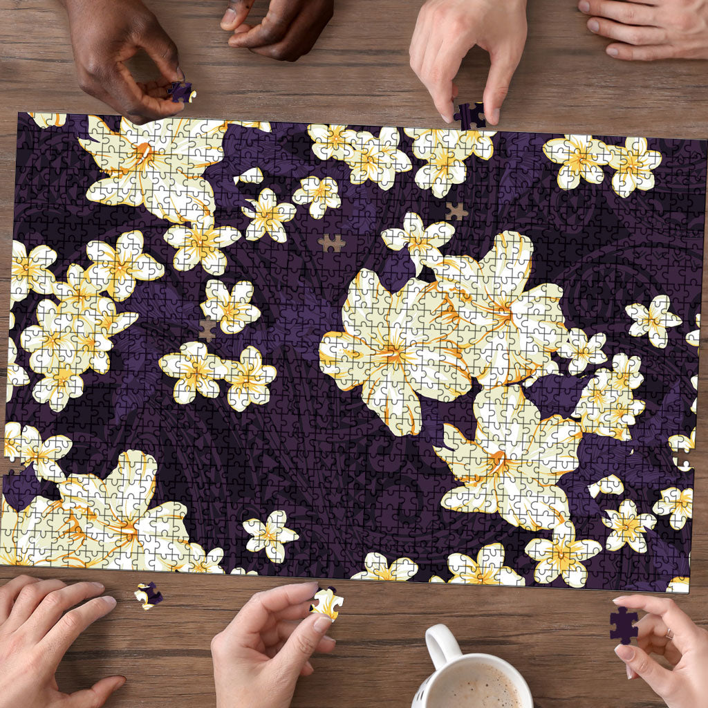 Hawaii Hibiscus Plumeria Purple Puzzle Polynesian Pattern LT01 - Polynesian Pride