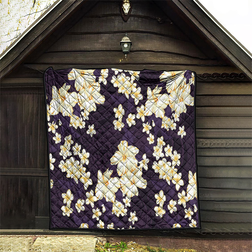 Hawaii Hibiscus Plumeria Purple Quilt Polynesian Pattern LT01 - Polynesian Pride