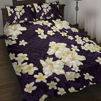 Hawaii Hibiscus Plumeria Purple Quilt Bed Set Polynesian Pattern LT01 Purple - Polynesian Pride