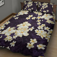 Hawaii Hibiscus Plumeria Purple Quilt Bed Set Polynesian Pattern LT01 - Polynesian Pride