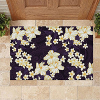 Hawaii Hibiscus Plumeria Purple Rubber Doormat Polynesian Pattern LT01 Purple - Polynesian Pride