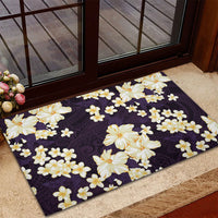 Hawaii Hibiscus Plumeria Purple Rubber Doormat Polynesian Pattern LT01 - Polynesian Pride