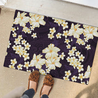 Hawaii Hibiscus Plumeria Purple Rubber Doormat Polynesian Pattern LT01 - Polynesian Pride