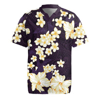 Hawaii Hibiscus Plumeria Purple Rugby Jersey Polynesian Pattern LT01 Purple - Polynesian Pride