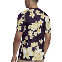 Hawaii Hibiscus Plumeria Purple Rugby Jersey Polynesian Pattern LT01 - Polynesian Pride