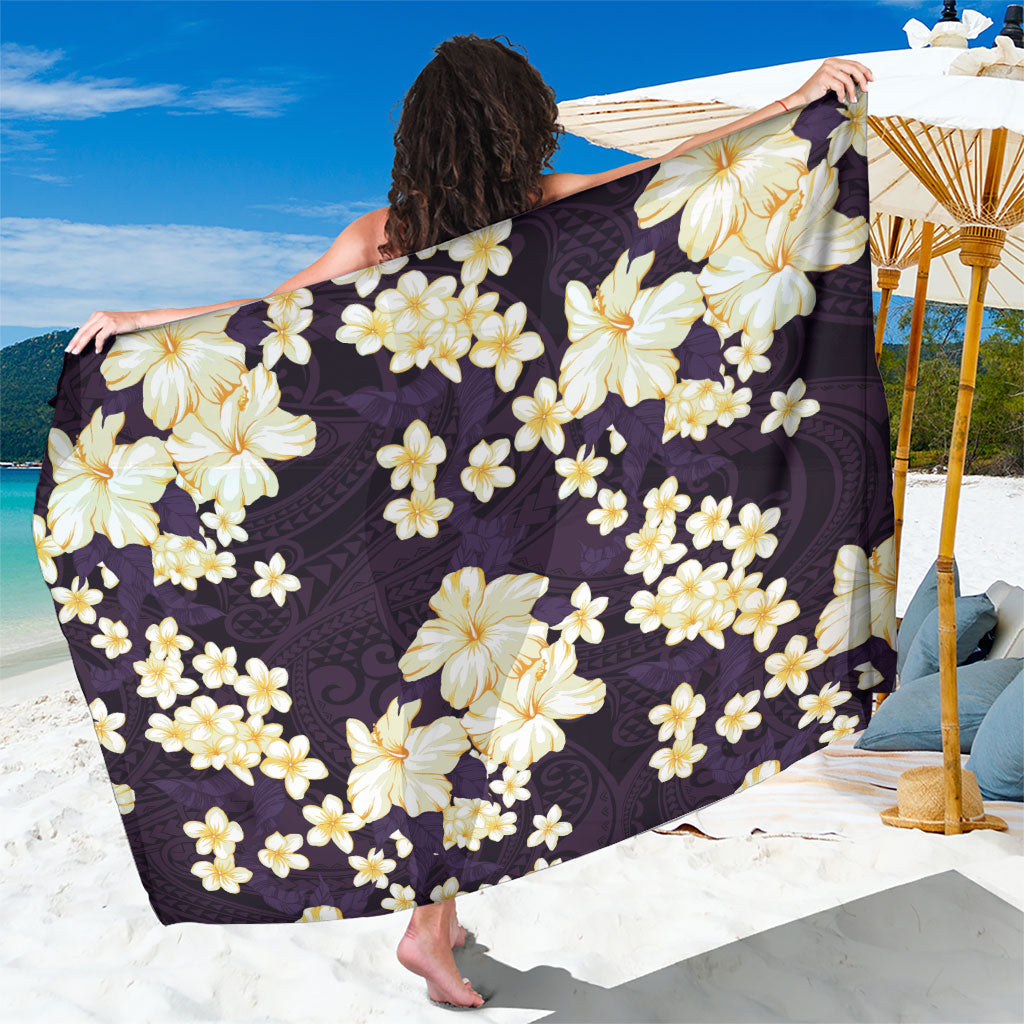 Hawaii Hibiscus Plumeria Purple Sarong Polynesian Pattern LT01 One Size 44 x 66 inches Purple - Polynesian Pride