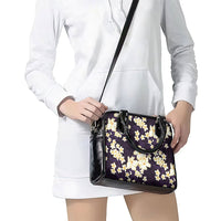 Hawaii Hibiscus Plumeria Purple Shoulder Handbag Polynesian Pattern LT01 - Polynesian Pride
