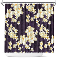 Hawaii Hibiscus Plumeria Purple Shower Curtain Polynesian Pattern LT01 Purple - Polynesian Pride