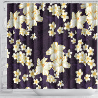 Hawaii Hibiscus Plumeria Purple Shower Curtain Polynesian Pattern LT01 - Polynesian Pride