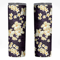 Hawaii Hibiscus Plumeria Purple Skinny Tumbler Polynesian Pattern LT01 Purple - Polynesian Pride