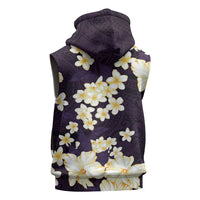Hawaii Hibiscus Plumeria Purple Sleeveless Zip Hoodie Polynesian Pattern LT01 - Polynesian Pride