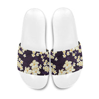 Hawaii Hibiscus Plumeria Purple Slide Sandals Polynesian Pattern LT01 Purple - Polynesian Pride