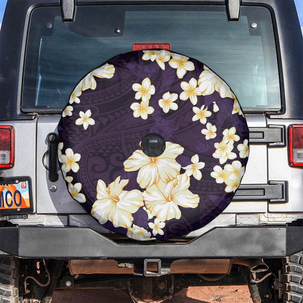 Hawaii Hibiscus Plumeria Purple Spare Tire Cover Polynesian Pattern LT01 Purple - Polynesian Pride