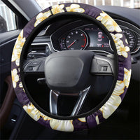 Hawaii Hibiscus Plumeria Purple Steering Wheel Cover Polynesian Pattern LT01 - Polynesian Pride