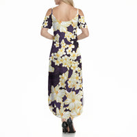 Hawaii Hibiscus Plumeria Purple Summer Maxi Dress Polynesian Pattern LT01 - Polynesian Pride