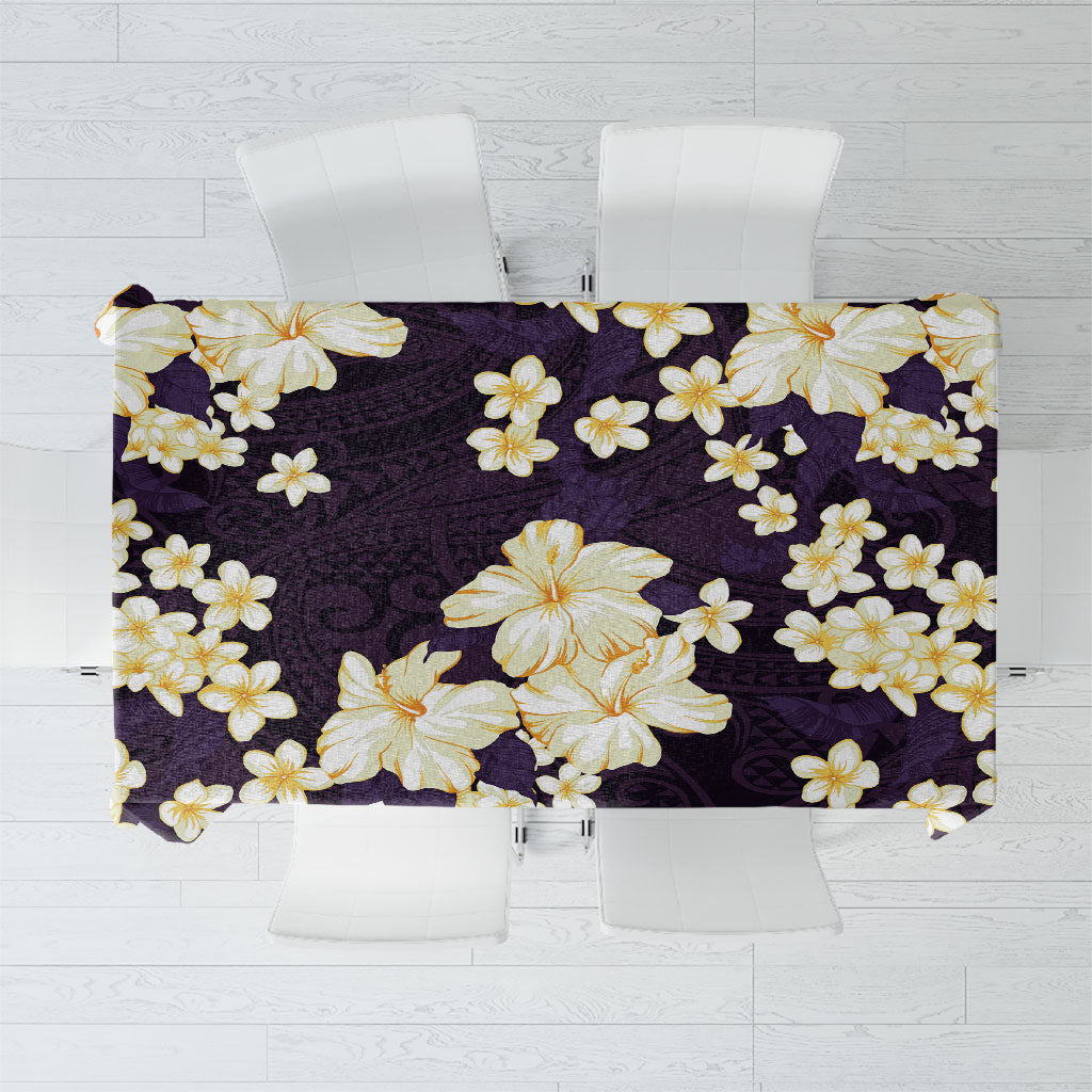 Hawaii Hibiscus Plumeria Purple Tablecloth Polynesian Pattern LT01 Purple - Polynesian Pride