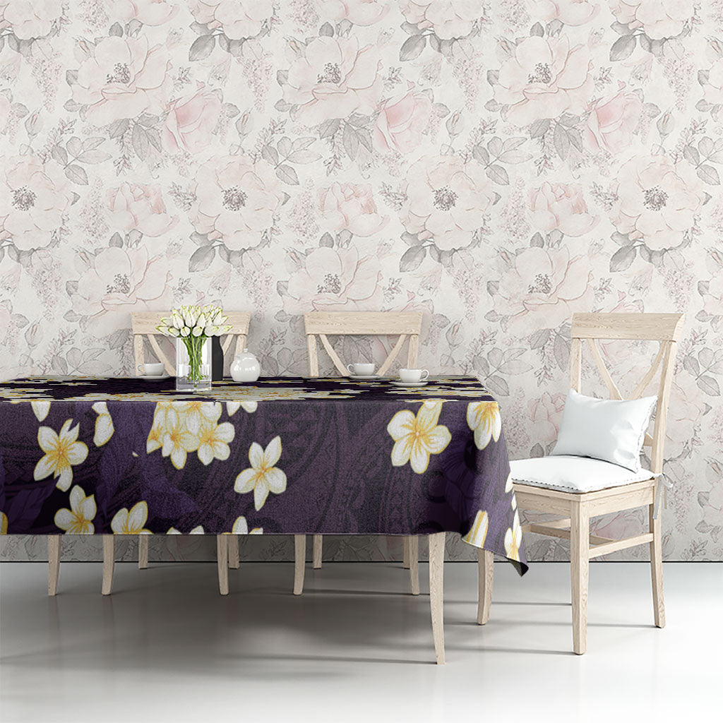 Hawaii Hibiscus Plumeria Purple Tablecloth Polynesian Pattern LT01 - Polynesian Pride