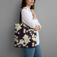 Hawaii Hibiscus Plumeria Purple Tote Bag Polynesian Pattern LT01 - Polynesian Pride