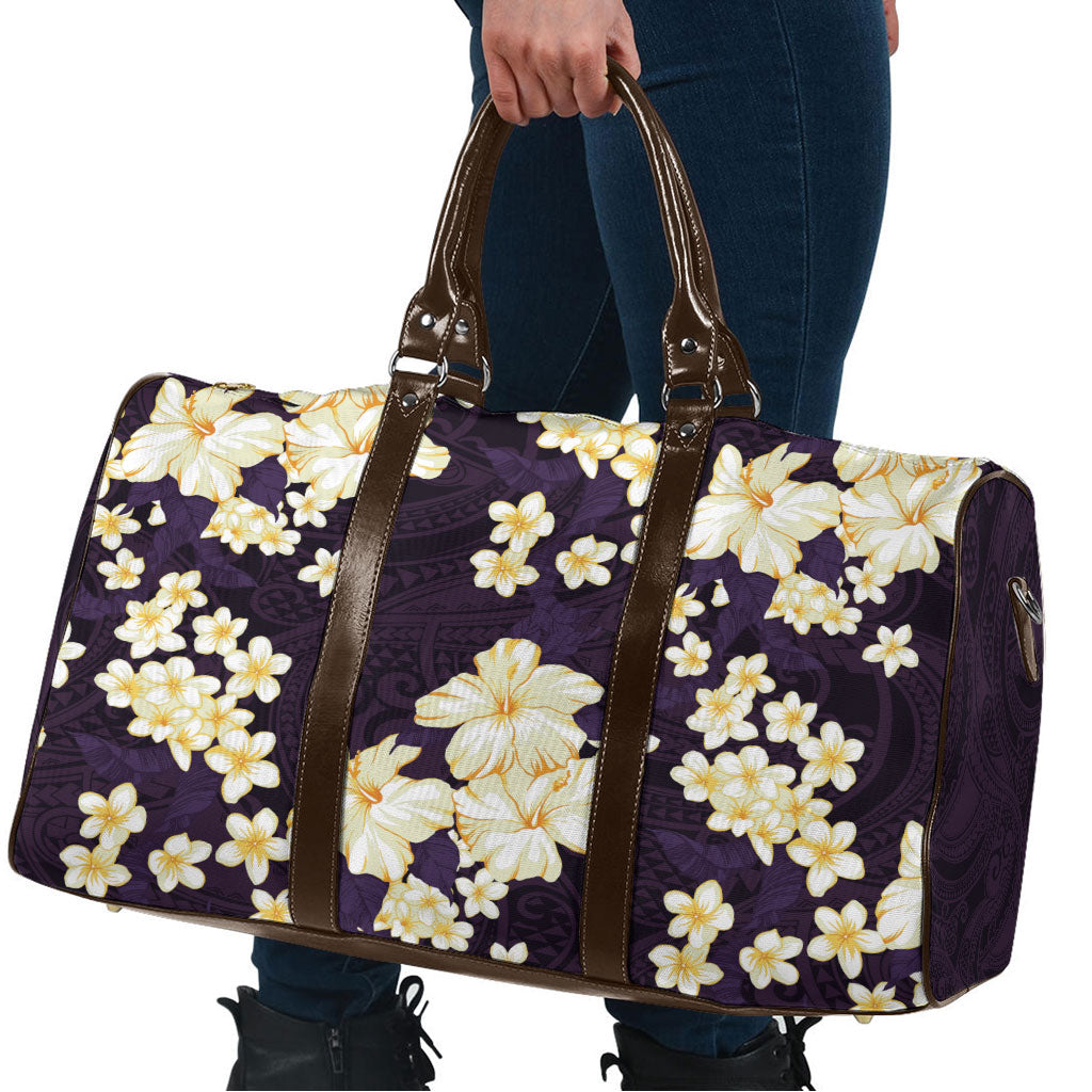 Hawaii Hibiscus Plumeria Purple Travel Bag Polynesian Pattern LT01 - Polynesian Pride