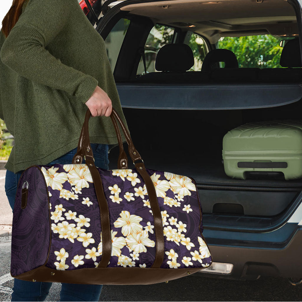Hawaii Hibiscus Plumeria Purple Travel Bag Polynesian Pattern LT01 - Polynesian Pride