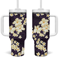 Hawaii Hibiscus Plumeria Purple Tumbler With Handle Polynesian Pattern LT01 One Size: 40 oz Purple - Polynesian Pride