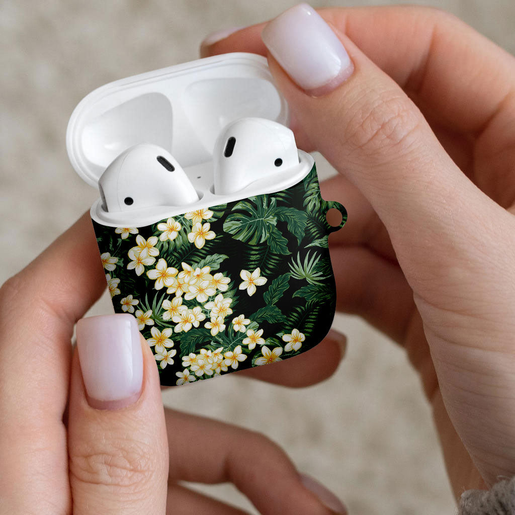 Hawaii Plumeria Tropical Leaves AirPods Case Monstera Calathea Palm Fronds
