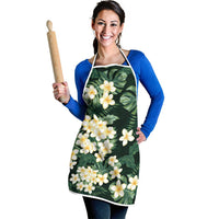 Hawaii Plumeria Tropical Leaves Apron Monstera Calathea Palm Fronds