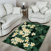 Hawaii Plumeria Tropical Leaves Area Rug Monstera Calathea Palm Fronds