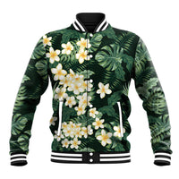 Hawaii Plumeria Tropical Leaves Baseball Jacket Monstera Calathea Palm Fronds