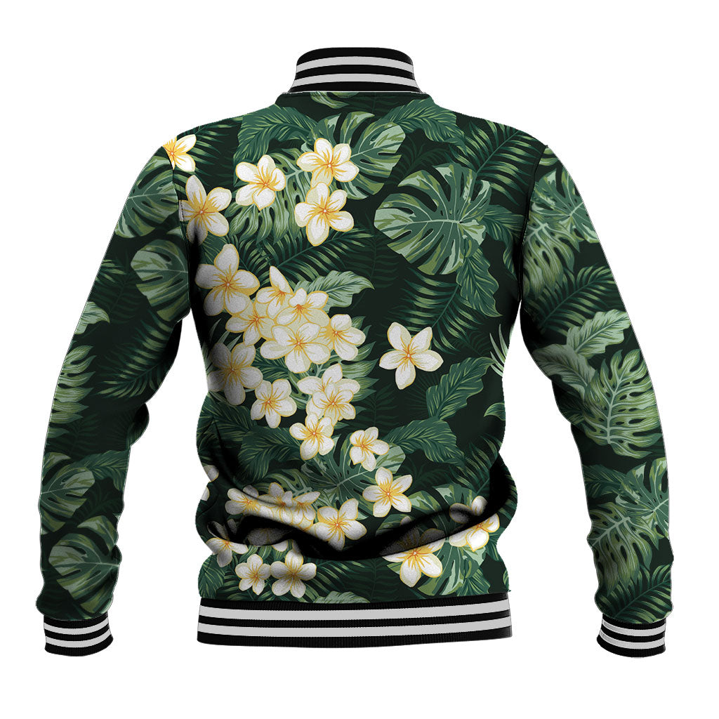 Hawaii Plumeria Tropical Leaves Baseball Jacket Monstera Calathea Palm Fronds