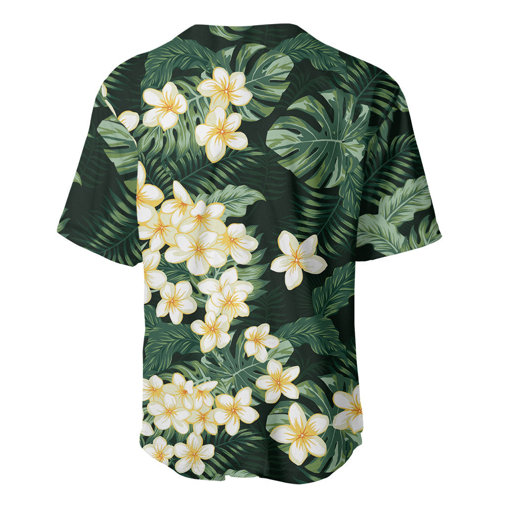 Hawaii Plumeria Tropical Leaves Baseball Jersey Monstera Calathea Palm Fronds