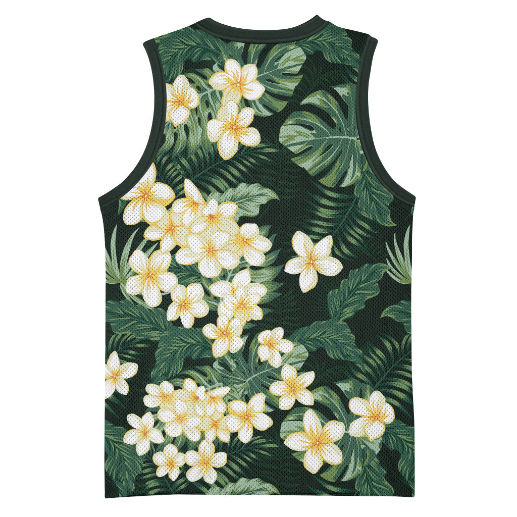 Hawaii Plumeria Tropical Leaves Basketball Jersey Monstera Calathea Palm Fronds