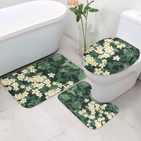 Hawaii Plumeria Tropical Leaves Bathroom Set Monstera Calathea Palm Fronds