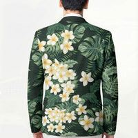 Hawaii Plumeria Tropical Leaves Blazer Monstera Calathea Palm Fronds