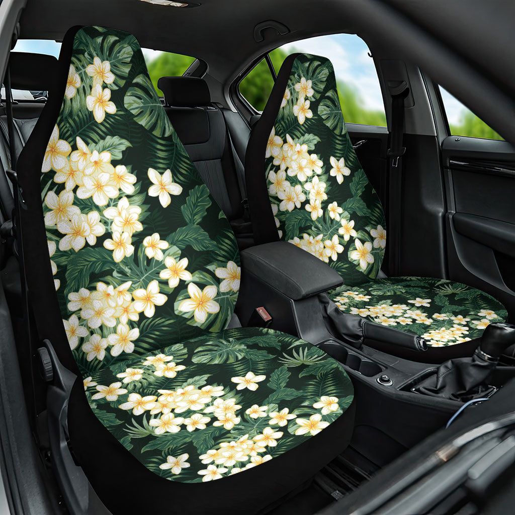 Hawaii Plumeria Tropical Leaves Car Seat Cover Monstera Calathea Palm Fronds