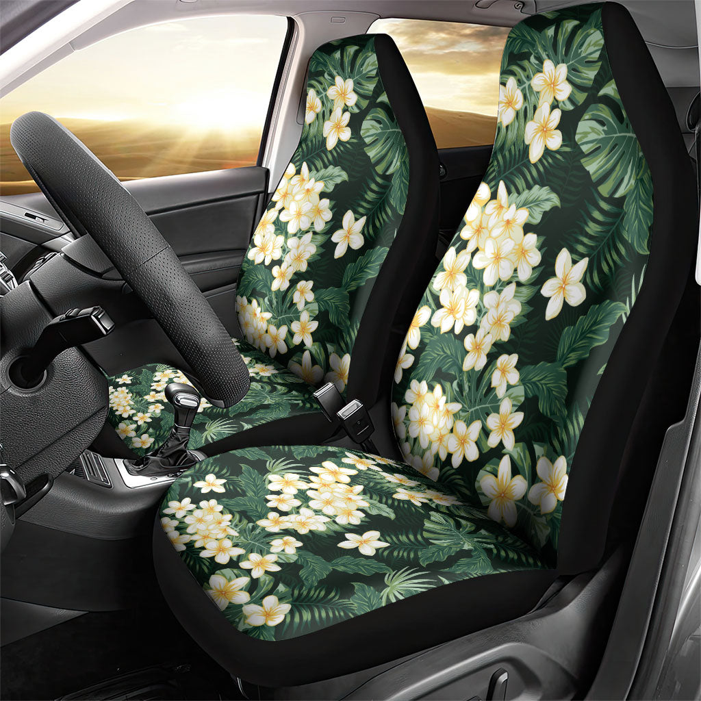 Hawaii Plumeria Tropical Leaves Car Seat Cover Monstera Calathea Palm Fronds