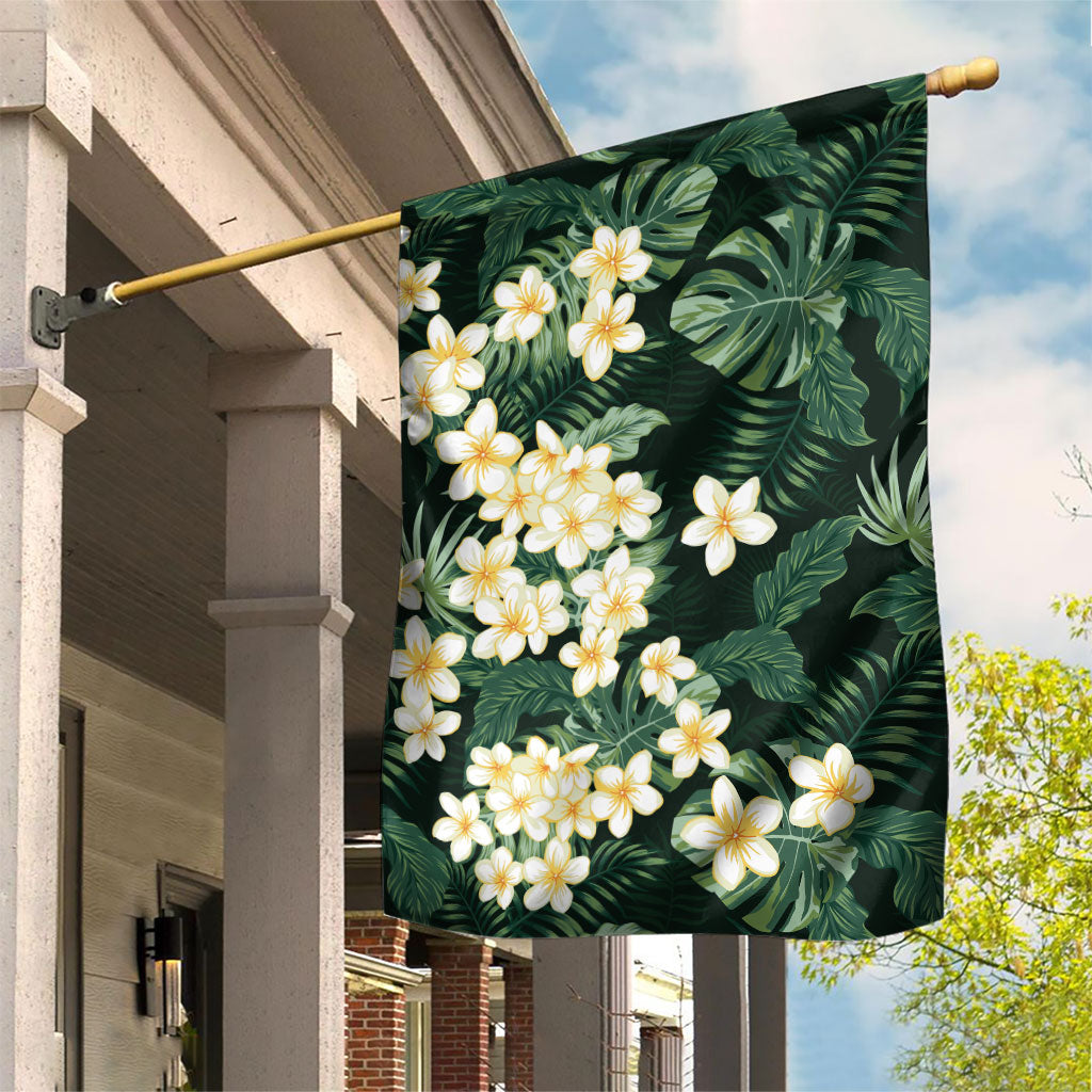 Hawaii Plumeria Tropical Leaves Garden Flag Monstera Calathea Palm Fronds