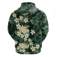 Hawaii Plumeria Tropical Leaves Hoodie Monstera Calathea Palm Fronds
