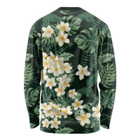 Hawaii Plumeria Tropical Leaves Long Sleeve Shirt Monstera Calathea Palm Fronds