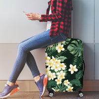 Hawaii Plumeria Tropical Leaves Luggage Cover Monstera Calathea Palm Fronds