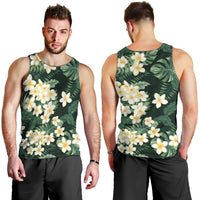 Hawaii Plumeria Tropical Leaves Men Tank Top Monstera Calathea Palm Fronds