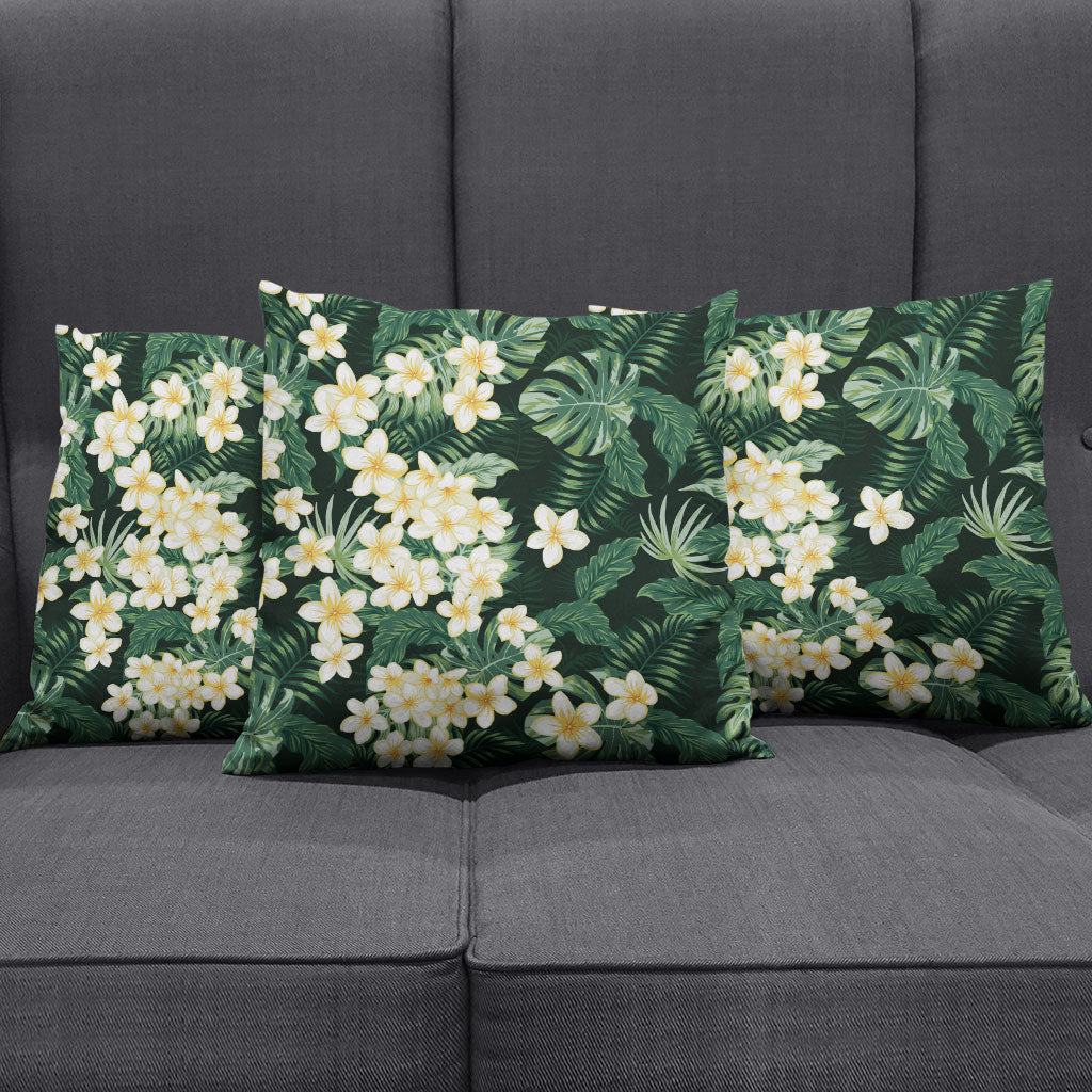 Hawaii Plumeria Tropical Leaves Pillow Cover Monstera Calathea Palm Fronds