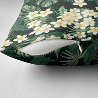 Hawaii Plumeria Tropical Leaves Pillow Cover Monstera Calathea Palm Fronds