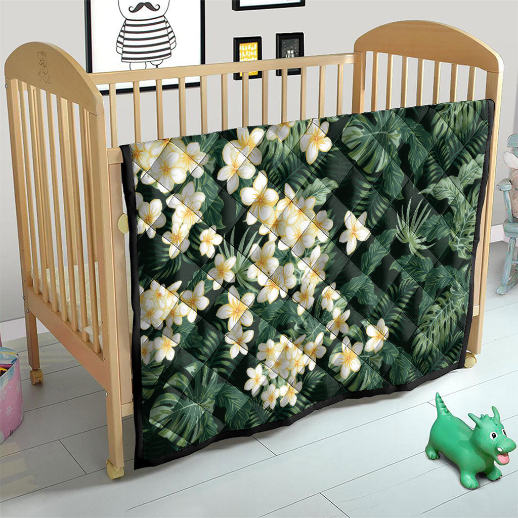 Hawaii Plumeria Tropical Leaves Quilt Monstera Calathea Palm Fronds