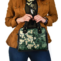 Hawaii Plumeria Tropical Leaves Shoulder Handbag Monstera Calathea Palm Fronds
