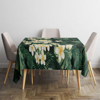 Hawaii Plumeria Tropical Leaves Tablecloth Monstera Calathea Palm Fronds