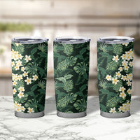 Hawaii Plumeria Tropical Leaves Tumbler Cup Monstera Calathea Palm Fronds